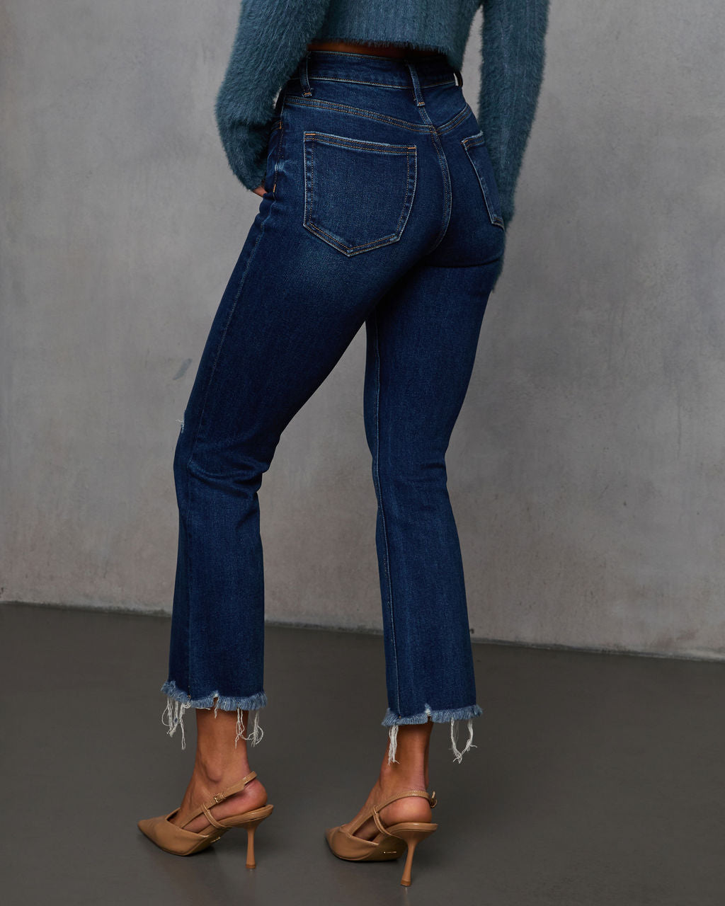 Olivia Super Stretch High Rise Crop Flare Jeans-Vogue Logic