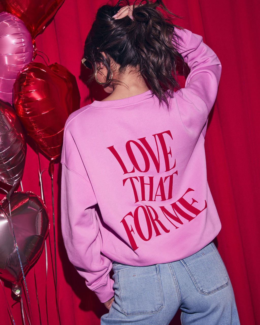 Love That For Me Graphic Sweatshirt-Vogue Logic