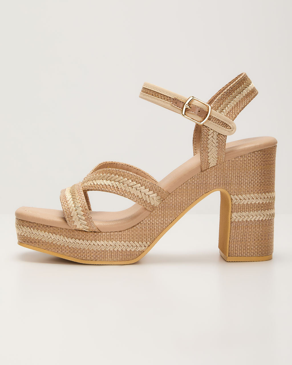 Josefine Embroidery Platform Heels-Vogue Logic