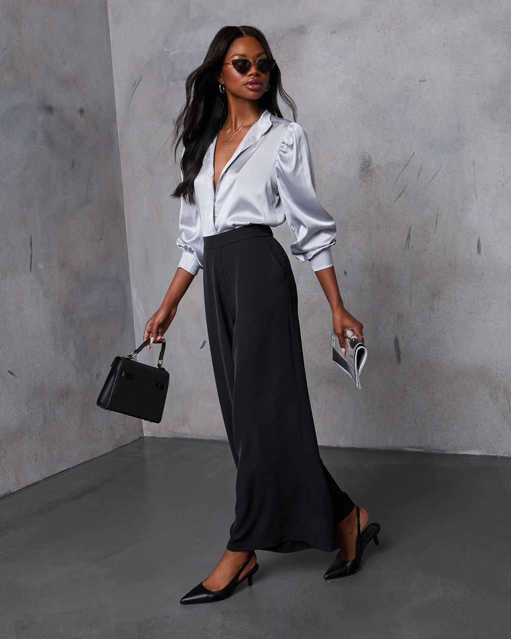 Madi Pocketed Wide Leg Pants-Vogue Logic