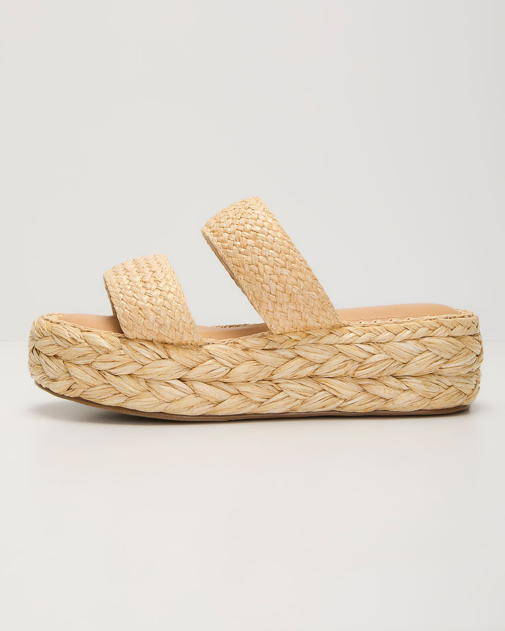 Spring Escape Raffia Platform Sandals-Vogue Logic