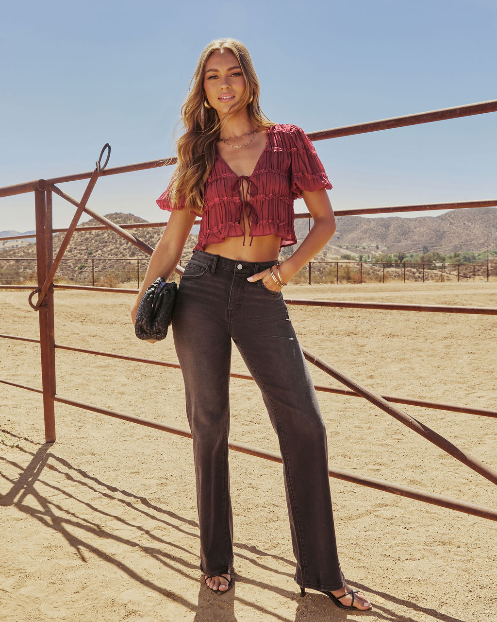 Aaliyah Stretch High Rise Flare Jeans-Vogue Logic