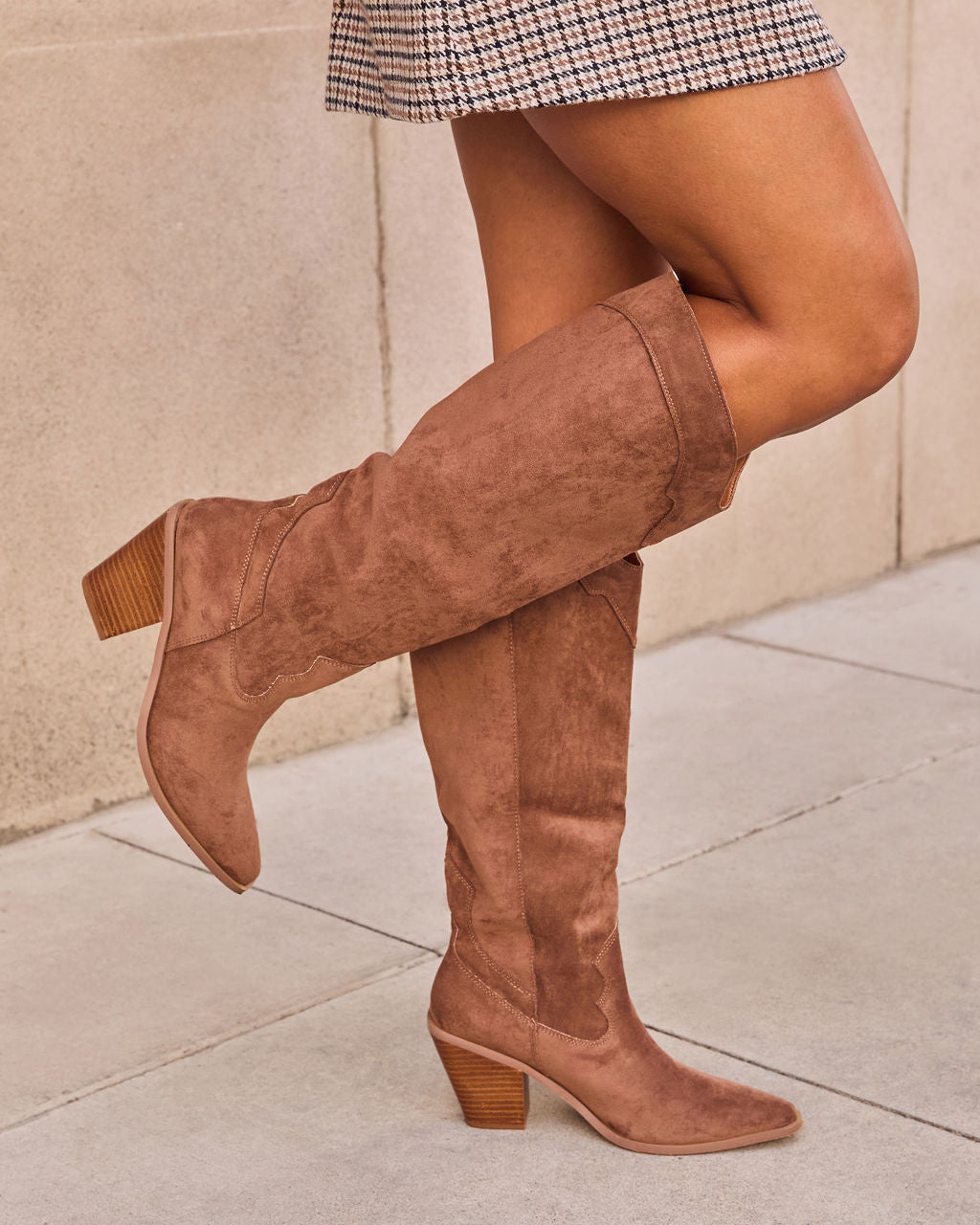 Carlisle Suede Heeled Boots-Vogue Logic