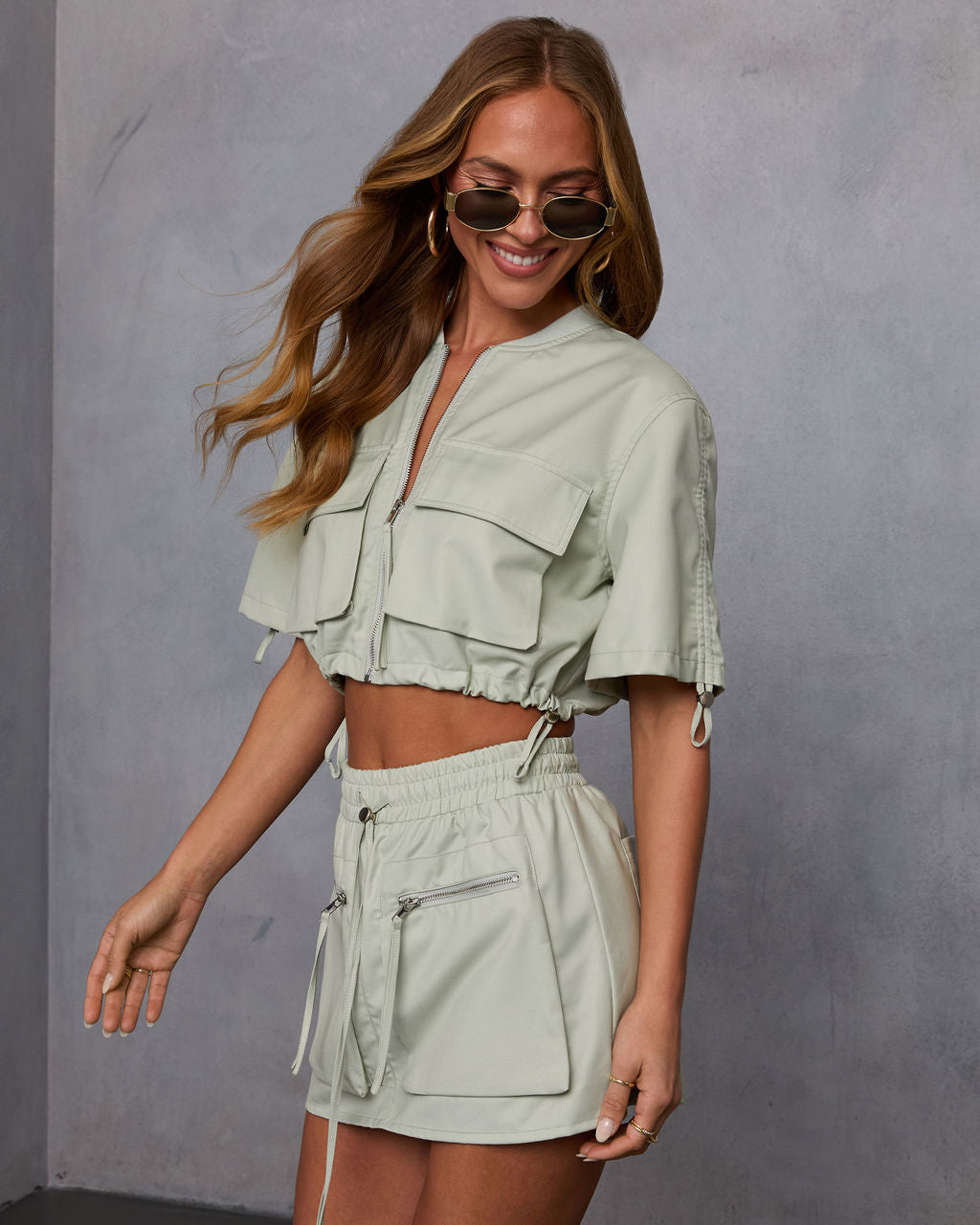 Minimal Muse Cargo Pull Cord Jacket-Vogue Logic