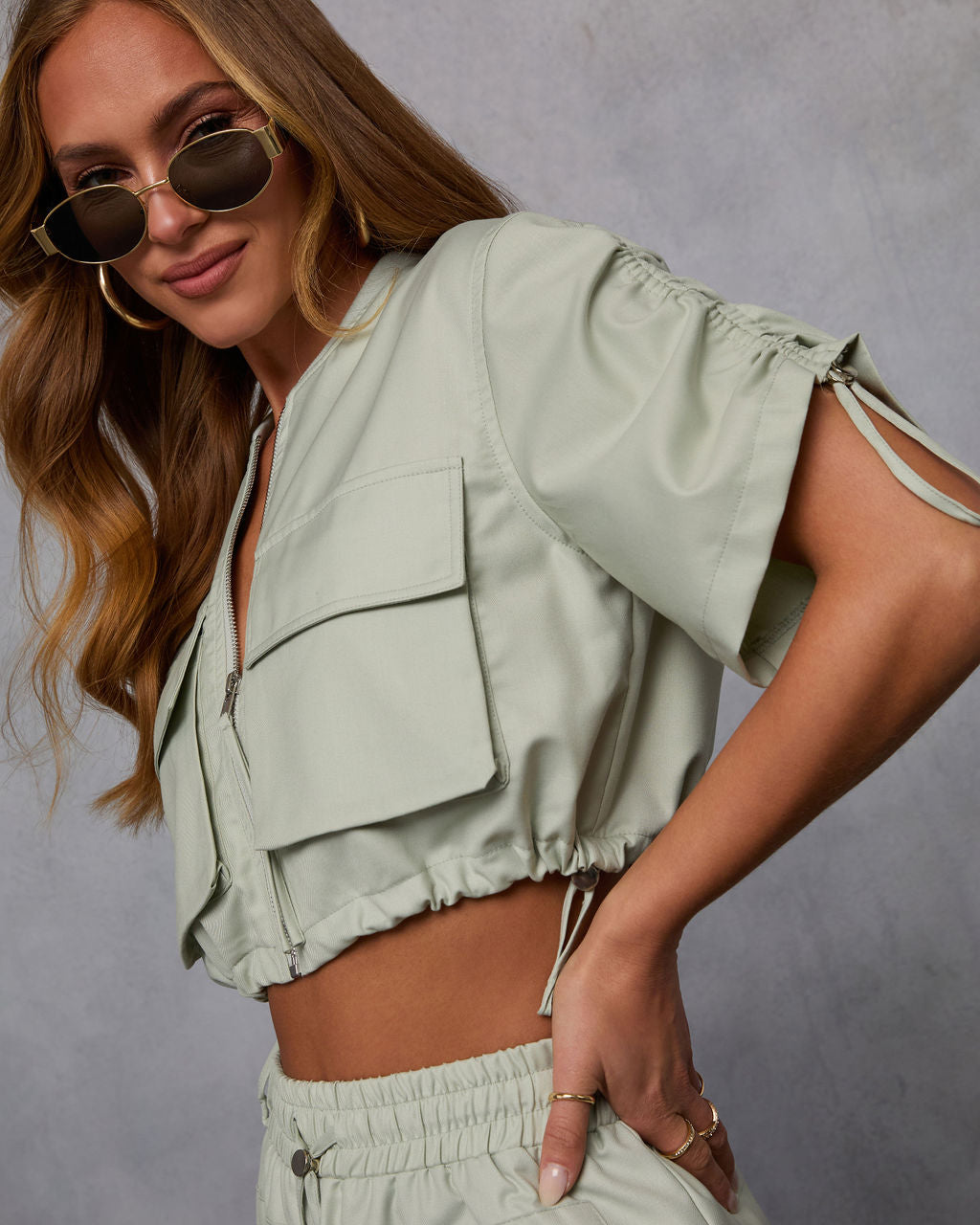 Minimal Muse Cargo Pull Cord Jacket-Vogue Logic