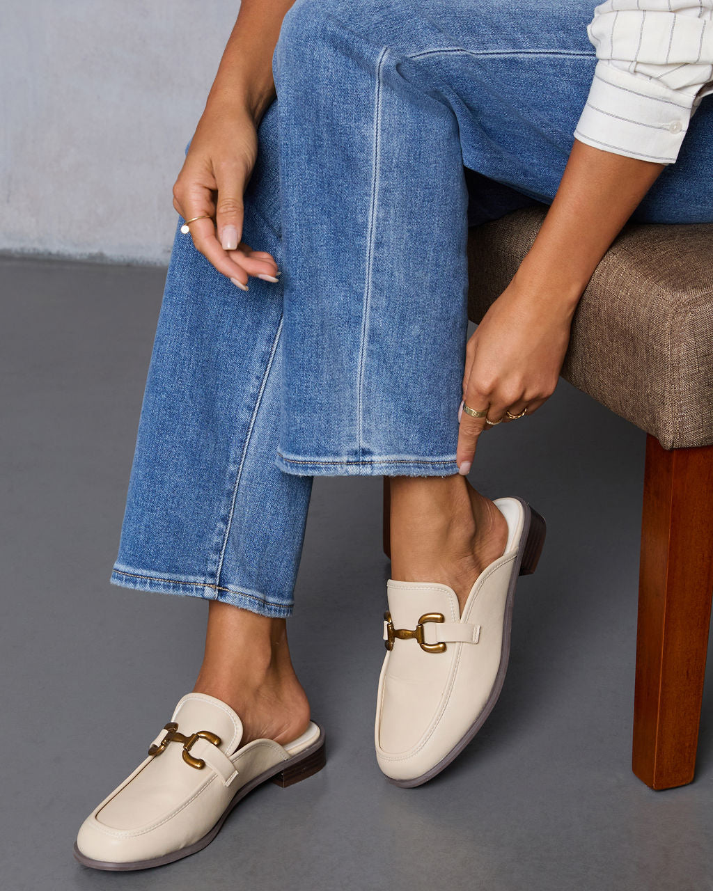 Honey Hide Loafer Mules-Vogue Logic