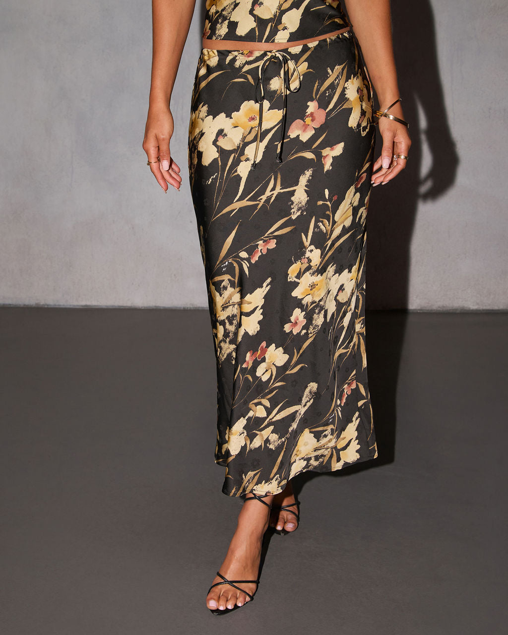 Lorei Drawstring Maxi Skirt-Vogue Logic