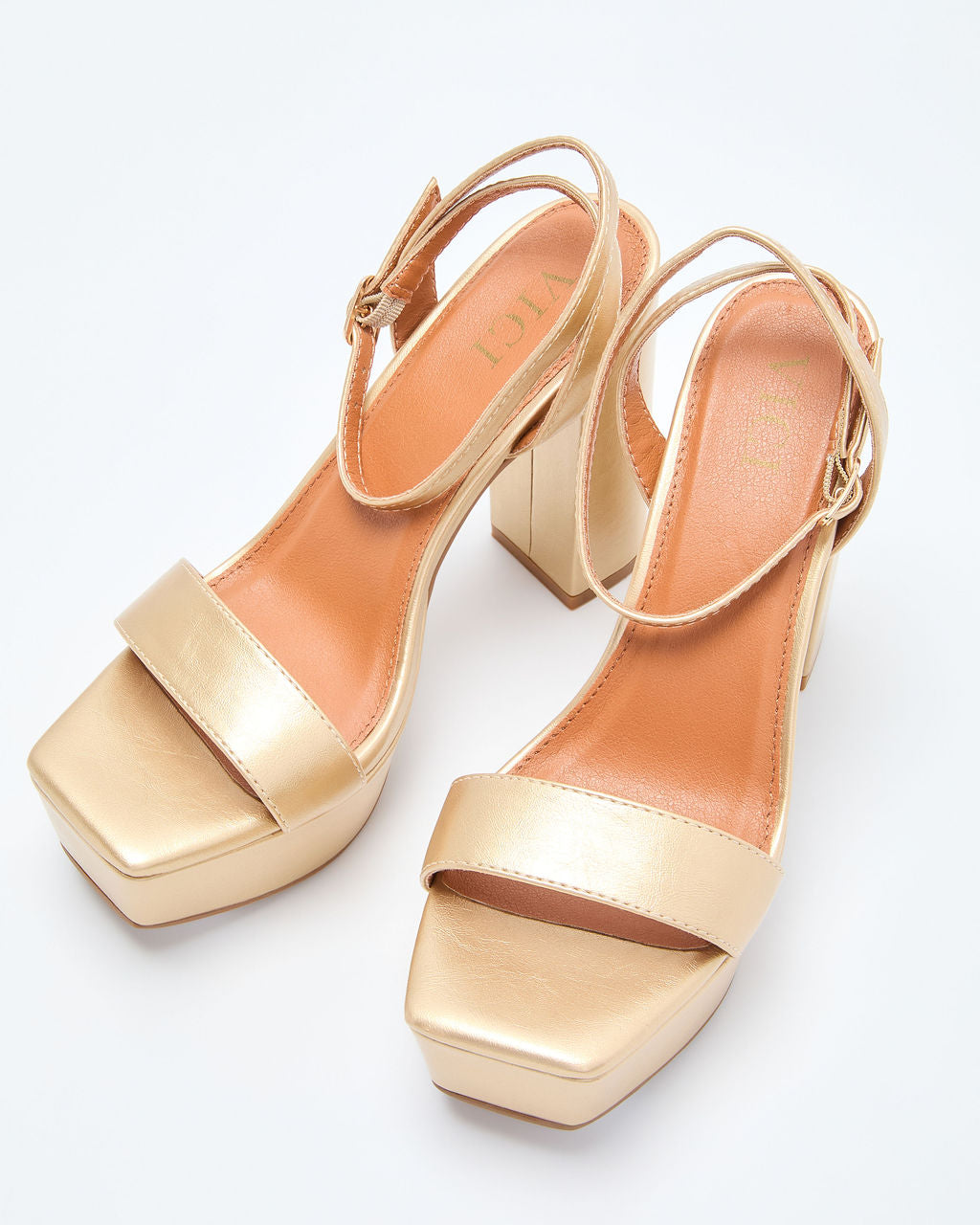 Cindria Metallic Platform Heels-Vogue Logic