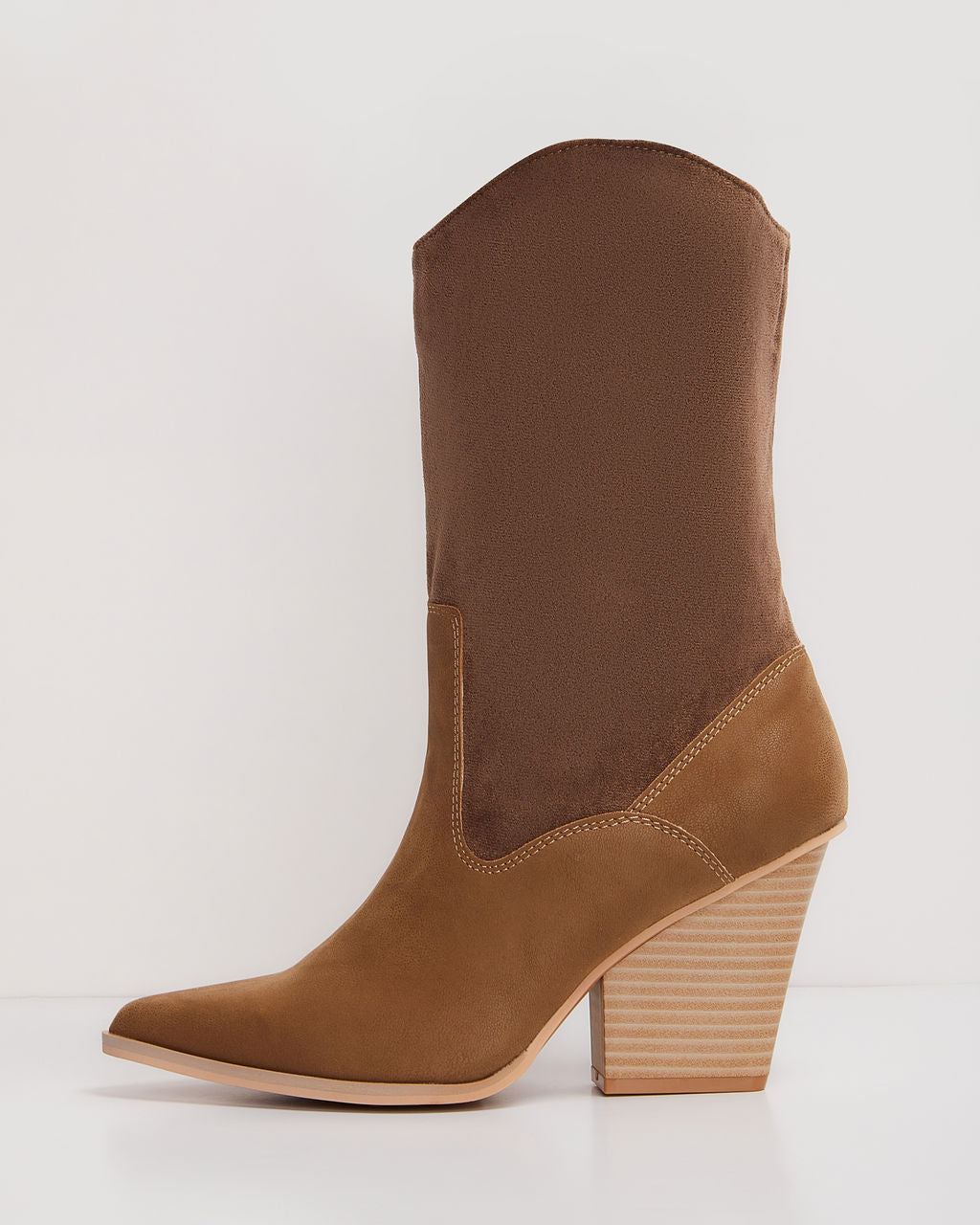 New Frontier Western Faux Suede Boots-Vogue Logic