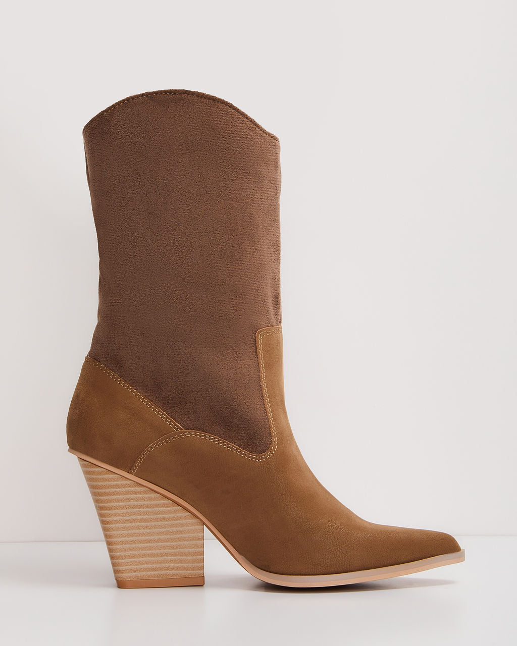 New Frontier Western Faux Suede Boots-Vogue Logic