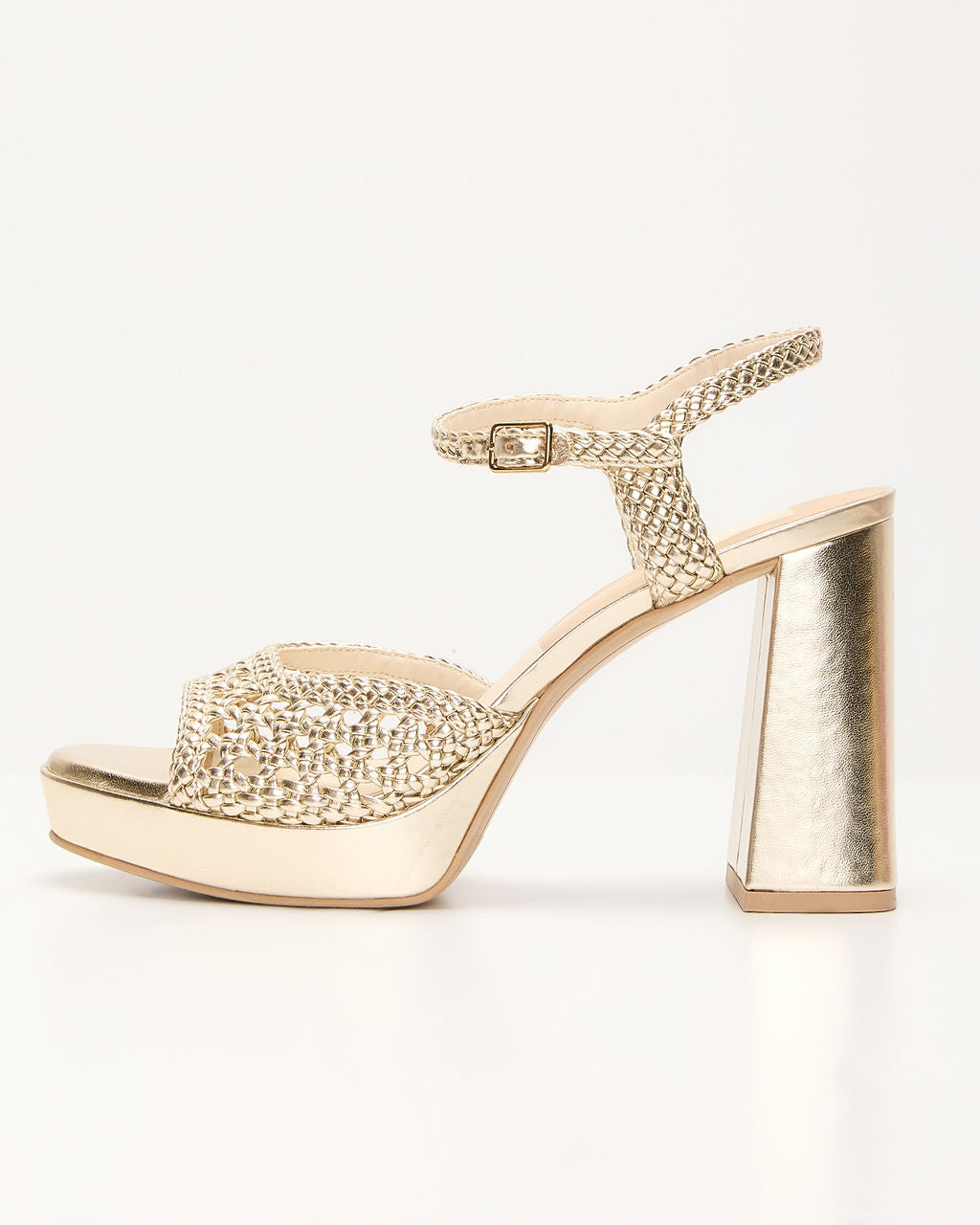 Peyten Metallic Crochet Heels-Vogue Logic
