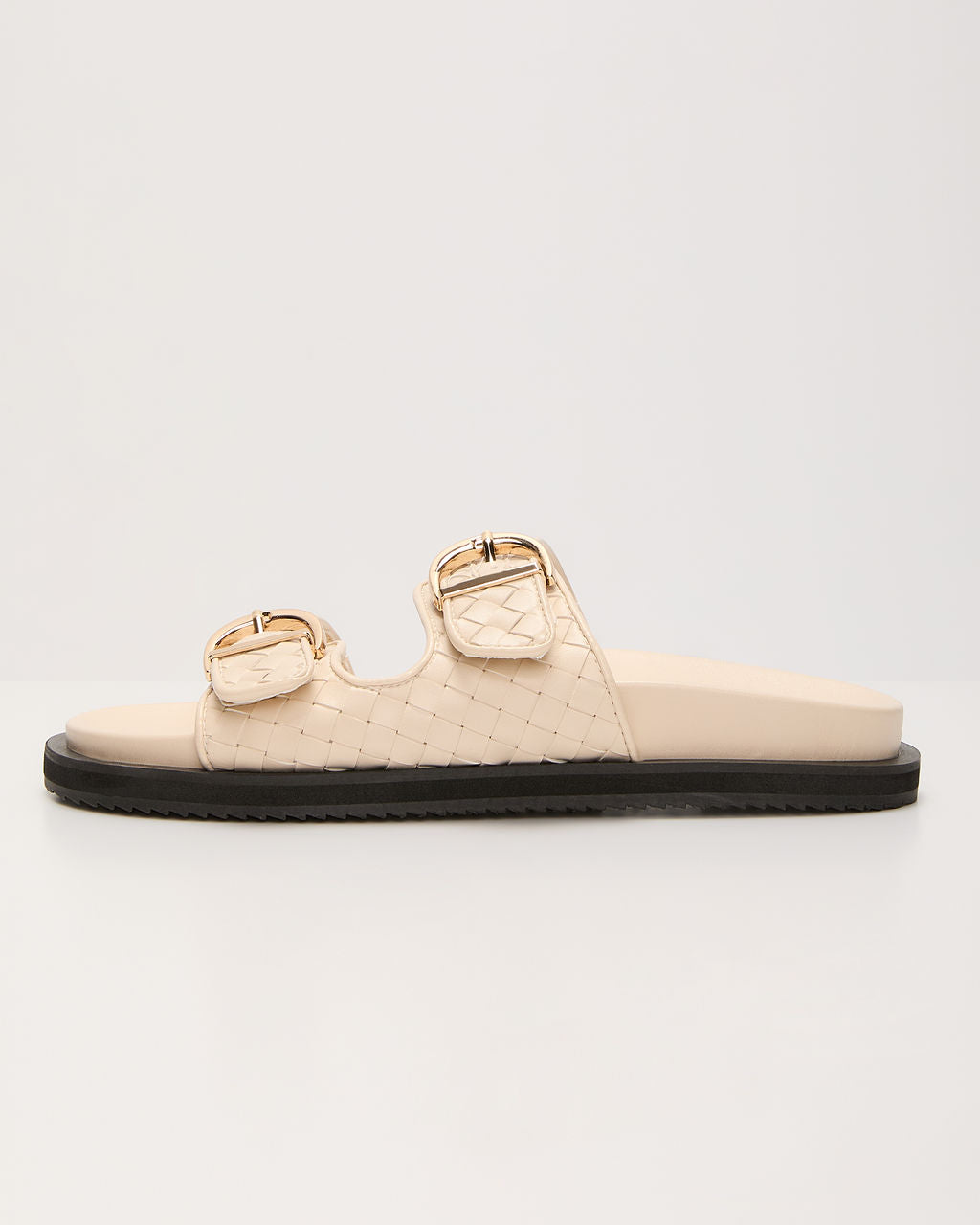 Kaylah Woven Buckle Sandals-Vogue Logic