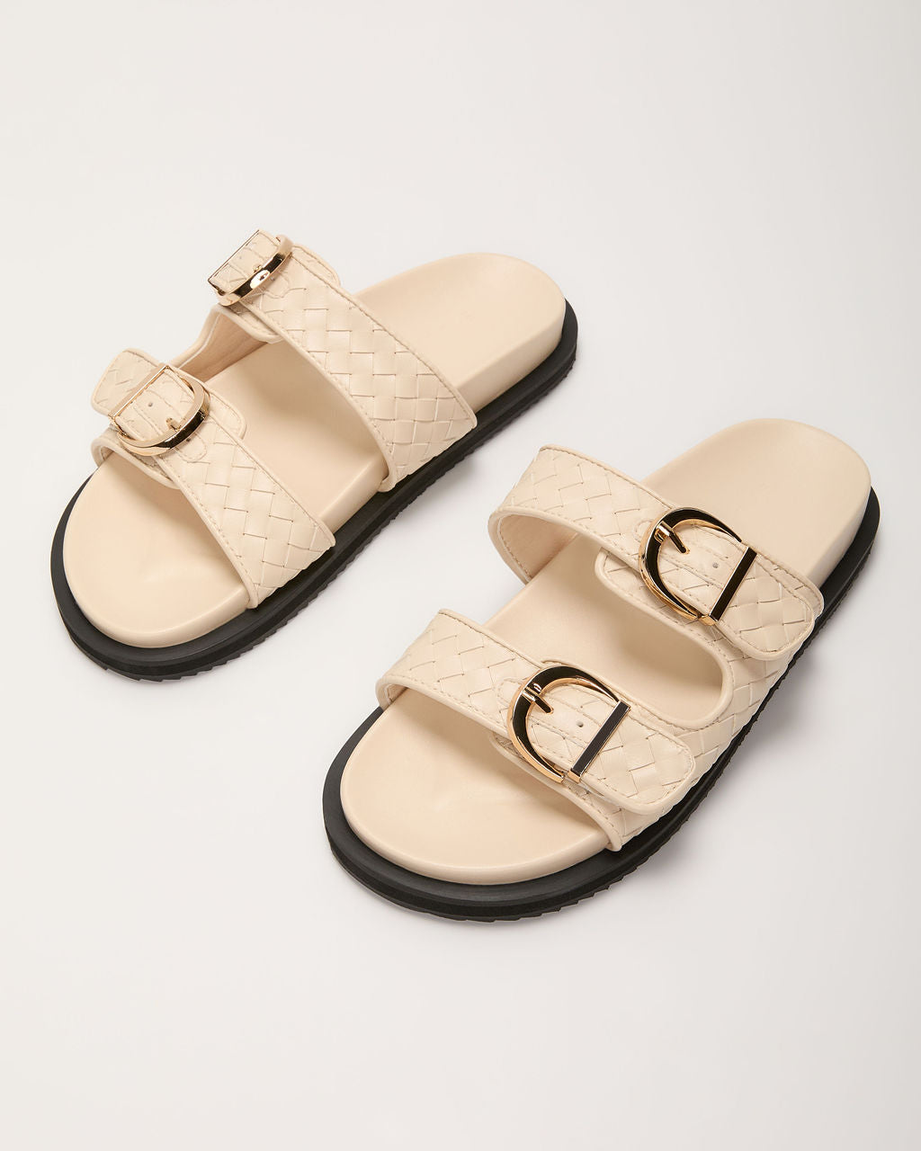 Kaylah Woven Buckle Sandals-Vogue Logic