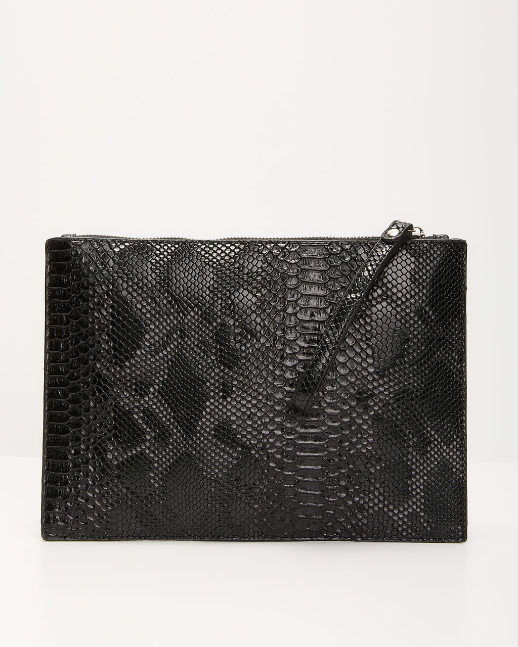 In My Skin Textured Zip Clutch-Vogue Logic