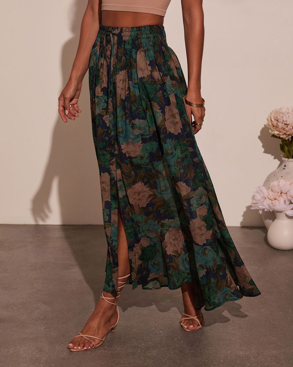 Levvie Front Tie Maxi Skirt-Vogue Logic