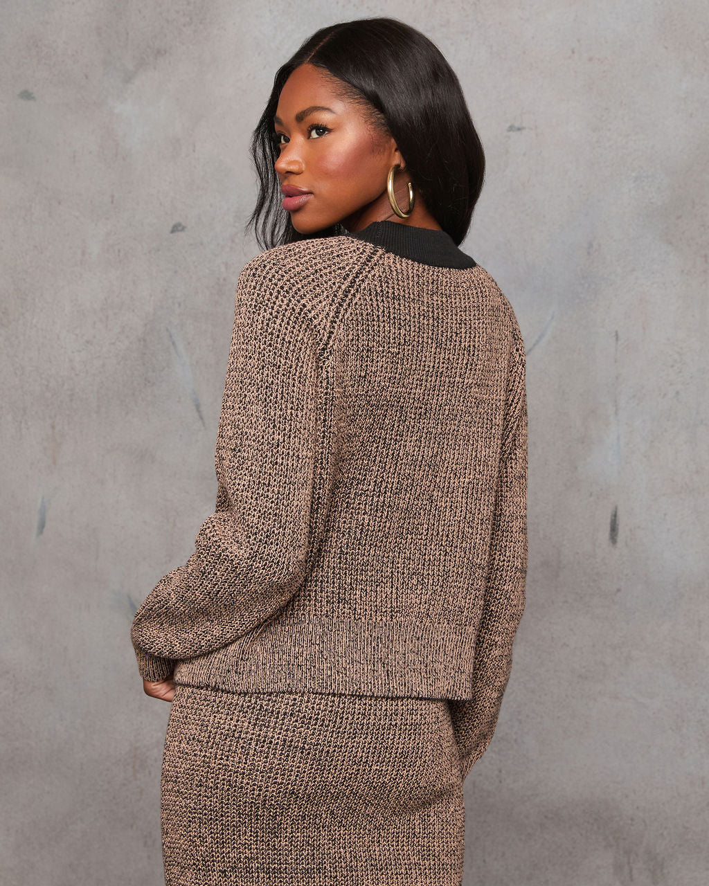 Business Only Contrast Trim Knit Cardigan-Vogue Logic