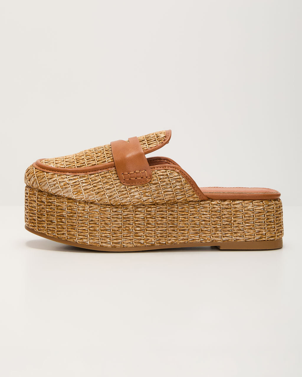 Zariah Straw Platform Loafers-Vogue Logic
