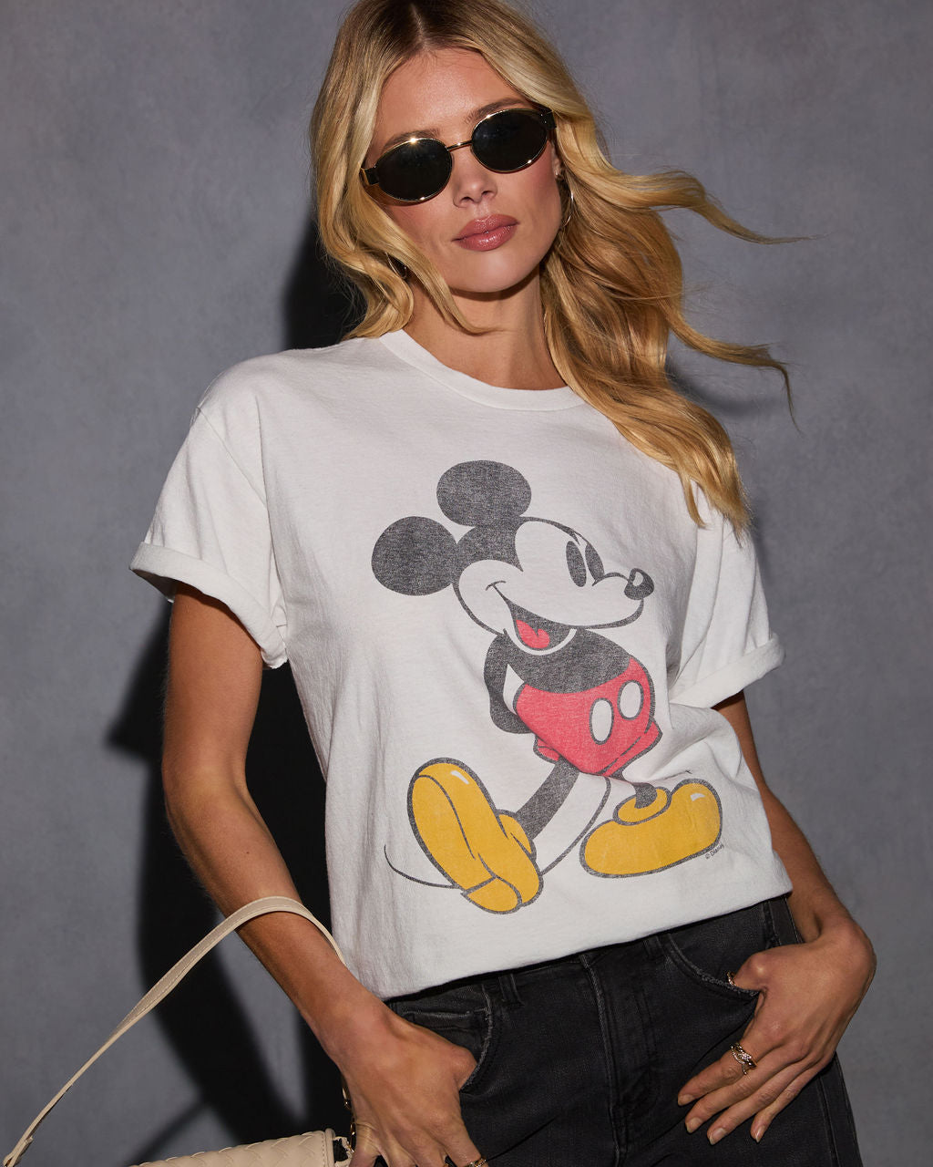 Mickey Mouse Short Sleeve Graphic Tee-Vogue Logic