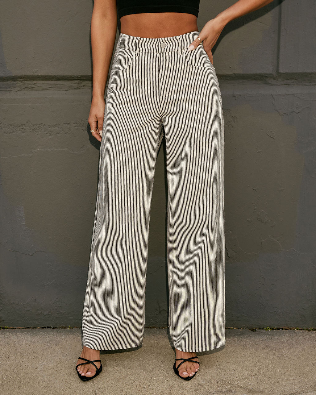 Skyline Striped Straight Leg Pants-Vogue Logic