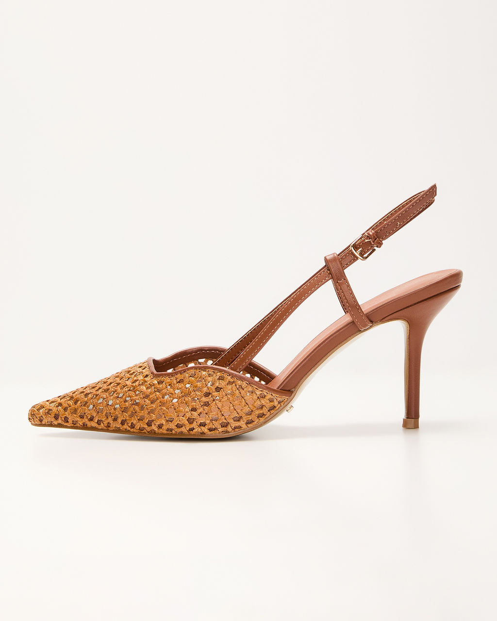 Sunny Sole Woven Raffia Slingback Heels-Vogue Logic