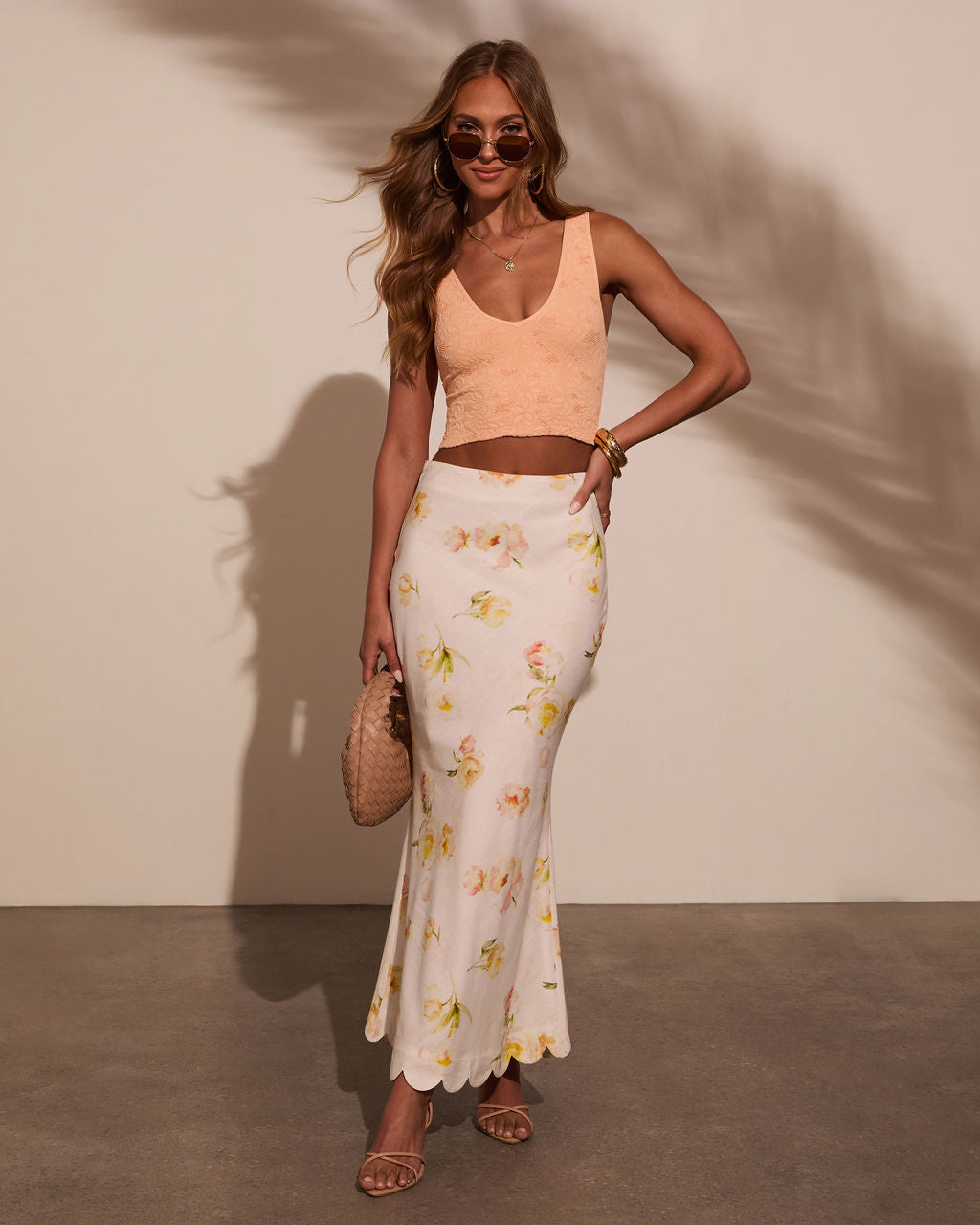 Chloe Lace Floral Crop Top-Vogue Logic