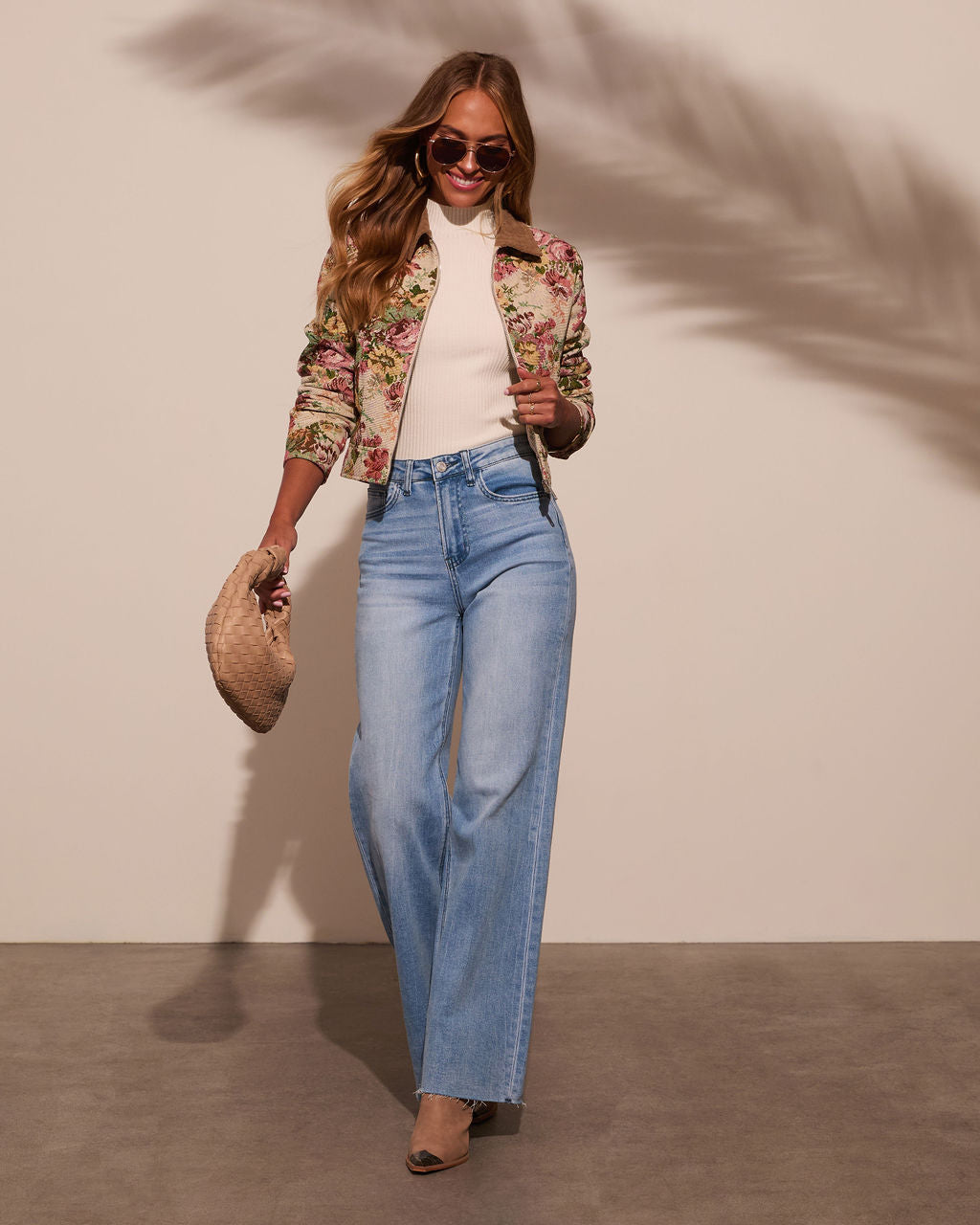 Garden Rose Linen Floral Tapestry Jacket-Vogue Logic