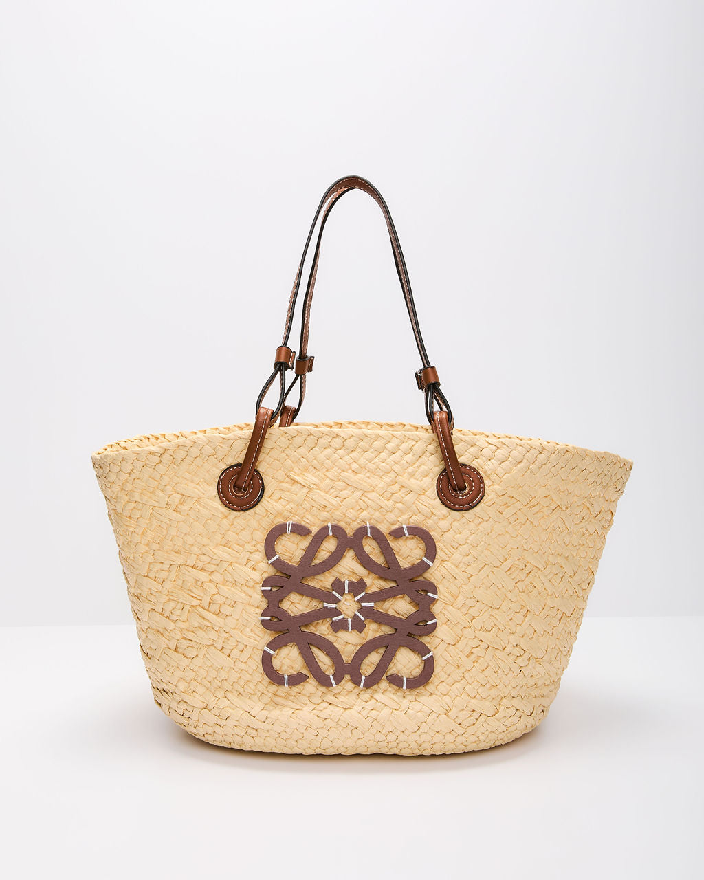 Palm Leaf Monogram Straw Tote Bag-Vogue Logic
