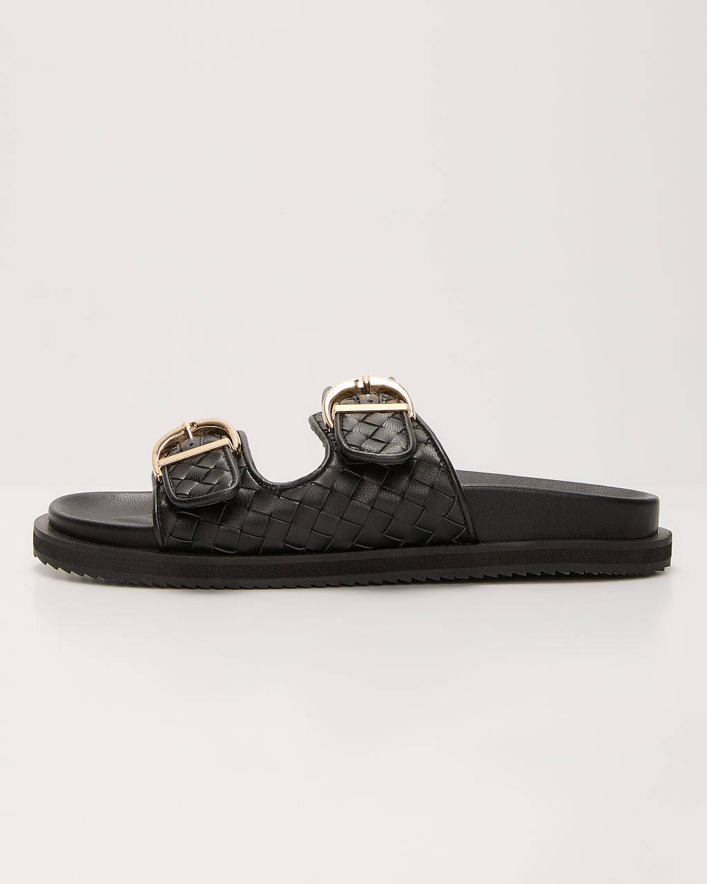 Kaylah Woven Buckle Sandals-Vogue Logic