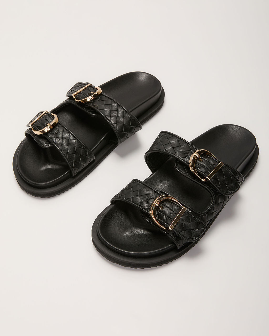 Kaylah Woven Buckle Sandals-Vogue Logic