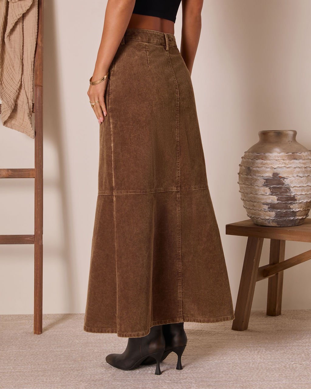Caresse Corduroy Maxi Skirt-Vogue Logic
