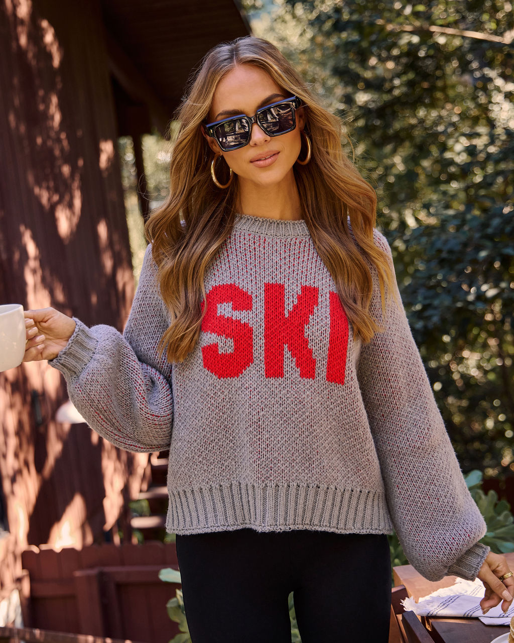 Ski Time Graphic Knit Sweater-Vogue Logic