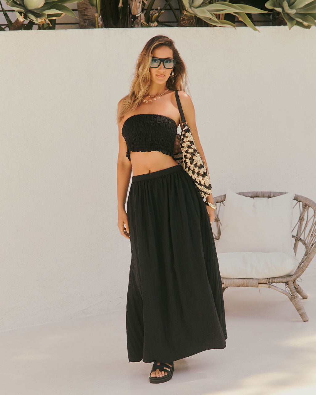 Sunveil Smocked Ripstop Cropped Top-Vogue Logic