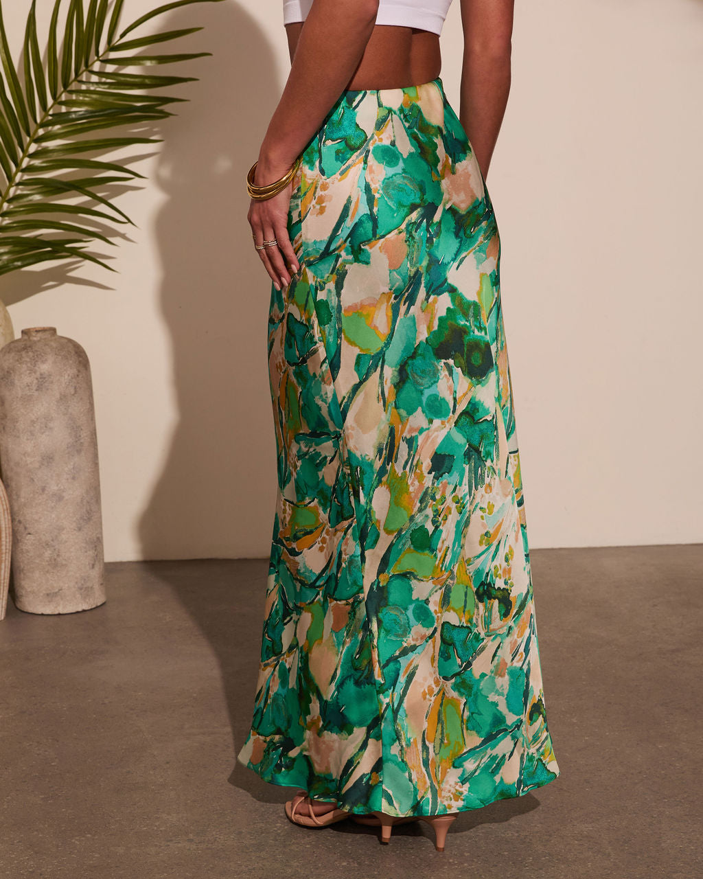 Celestial Gardens Abstract Maxi Skirt-Vogue Logic