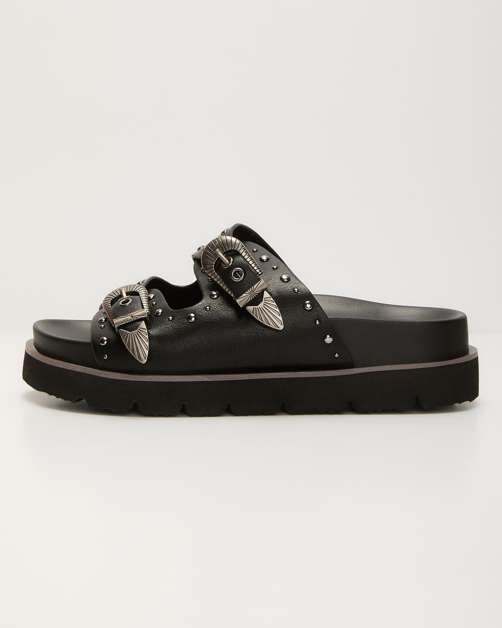 Hadyn Western Studded Buckle Sandal-Vogue Logic