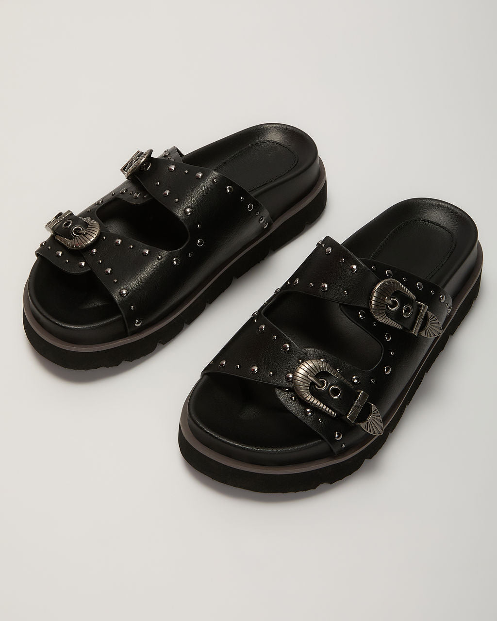 Hadyn Western Studded Buckle Sandal-Vogue Logic