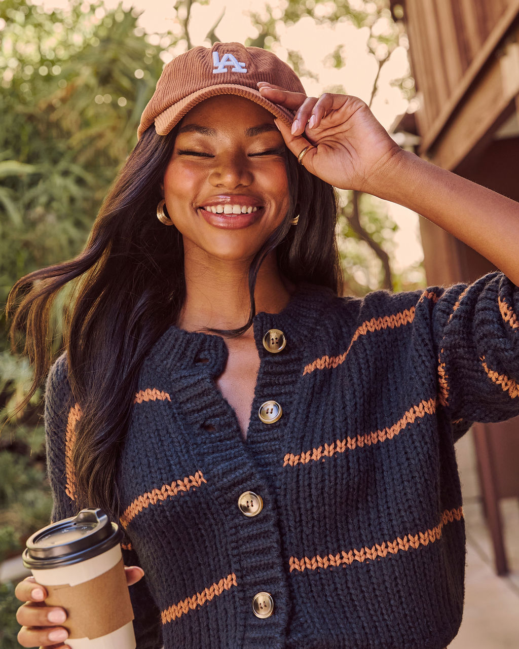 LA Babe Corduroy Baseball Cap-Vogue Logic