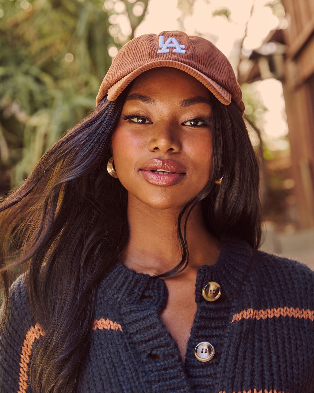 LA Babe Corduroy Baseball Cap-Vogue Logic