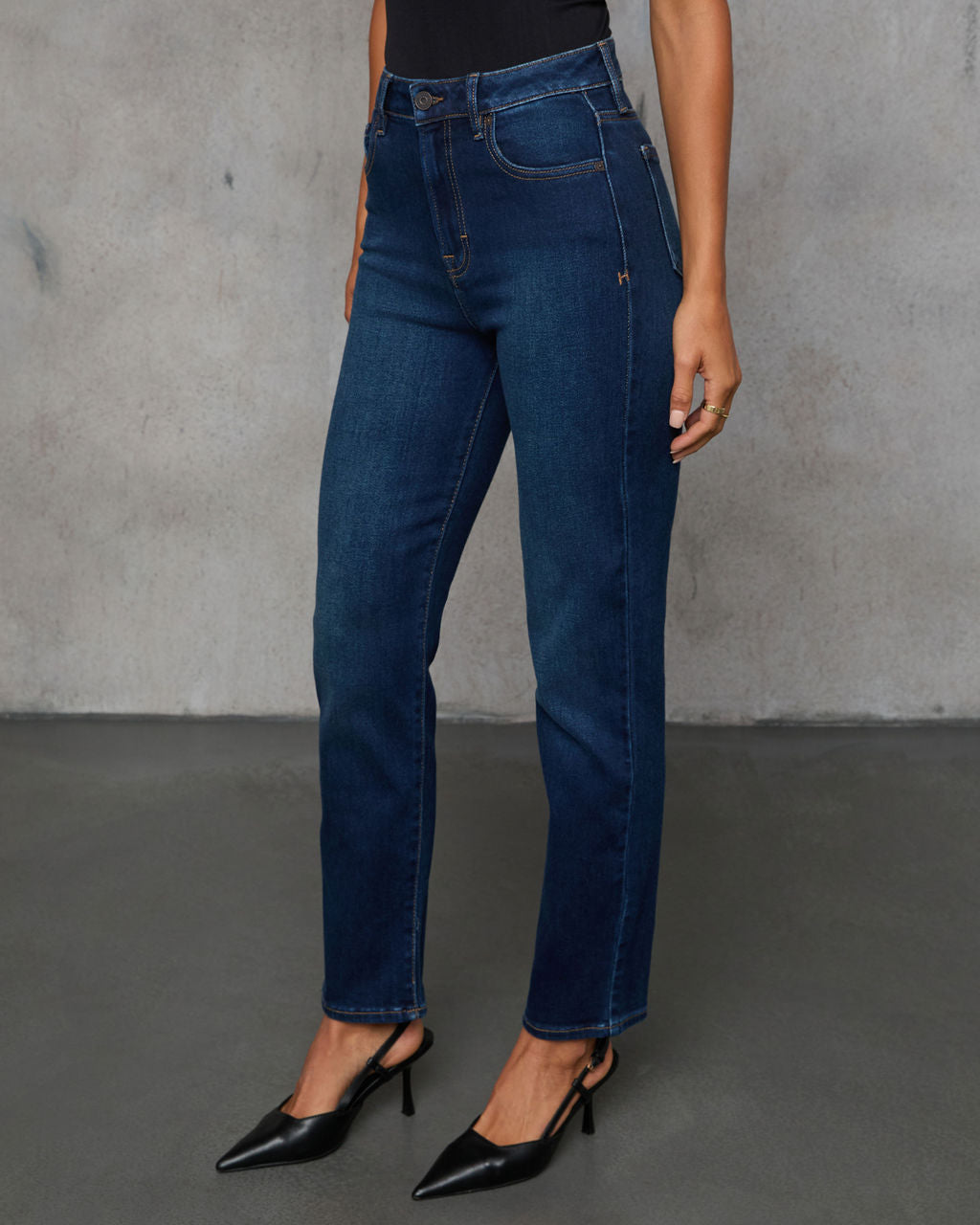 Ashley Super Stretch High Rise Straight Leg Jeans-Vogue Logic