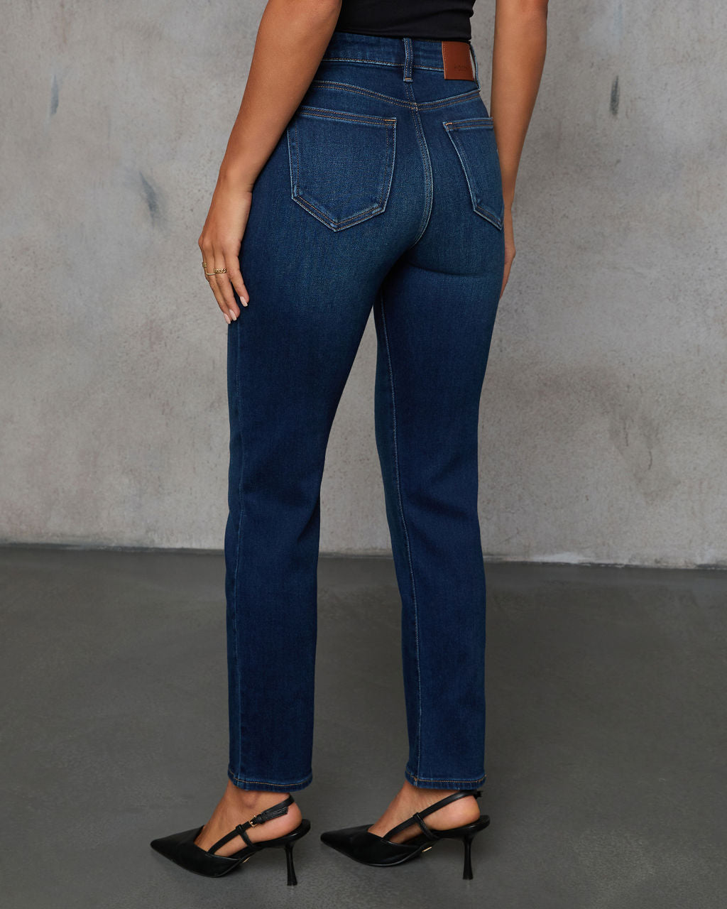 Ashley Super Stretch High Rise Straight Leg Jeans-Vogue Logic