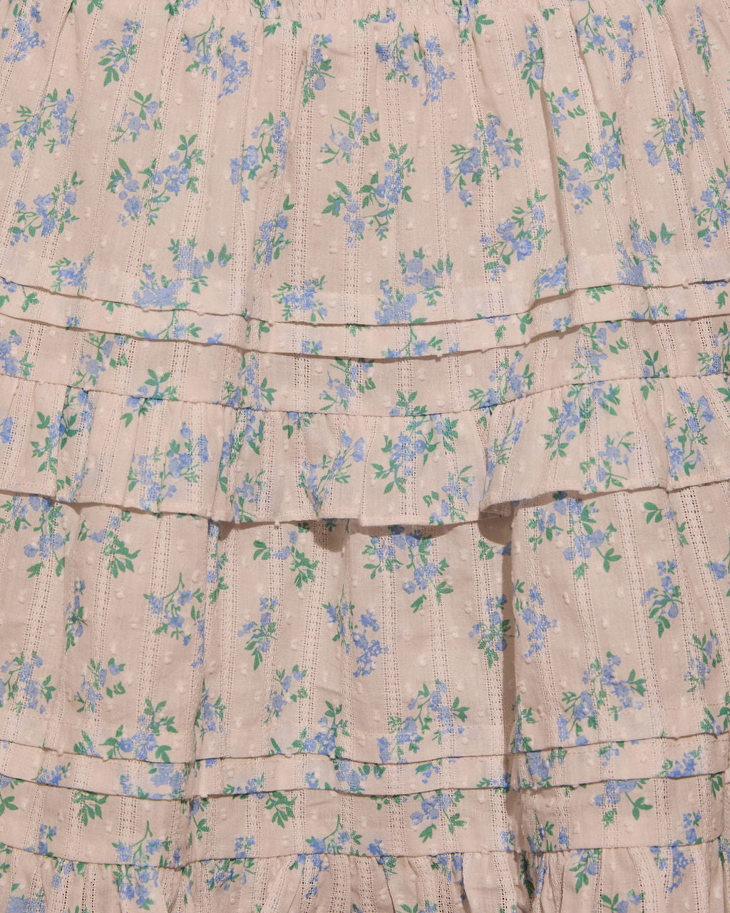 Elderflower Ruffle Floral Mini Skirt-Vogue Logic