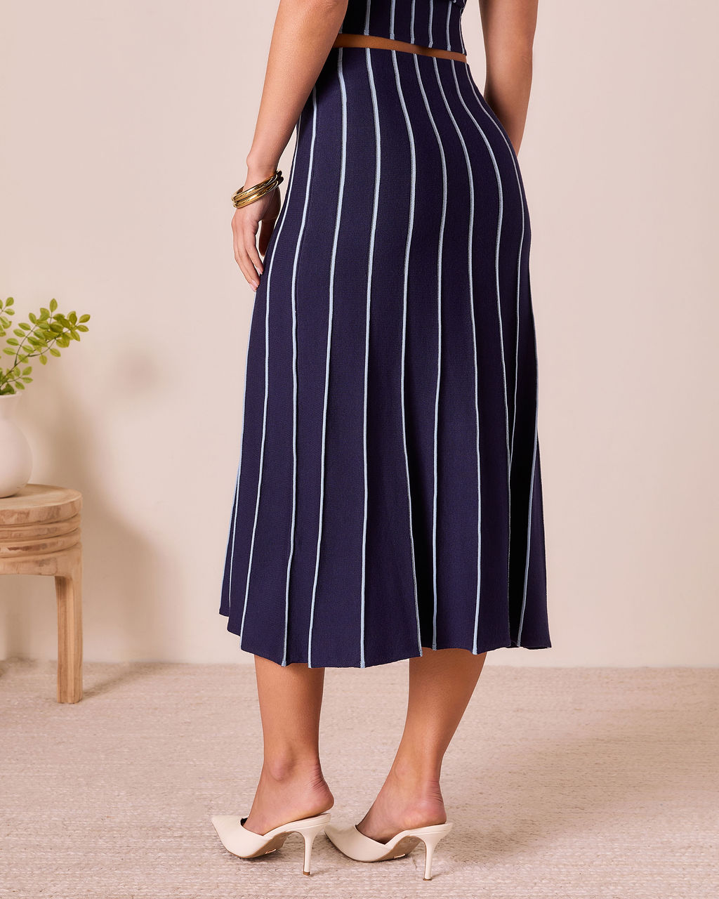 Ashlin Contrast Striped Maxi Skirt-Vogue Logic