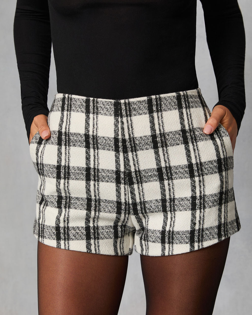 Arden Muse Plaid Tweed Shorts-Vogue Logic