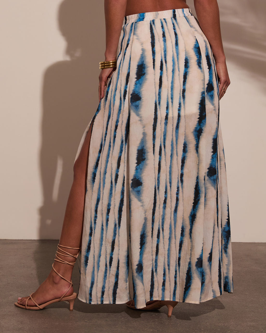 Haidee Watercolor Striped Maxi Skirt-Vogue Logic