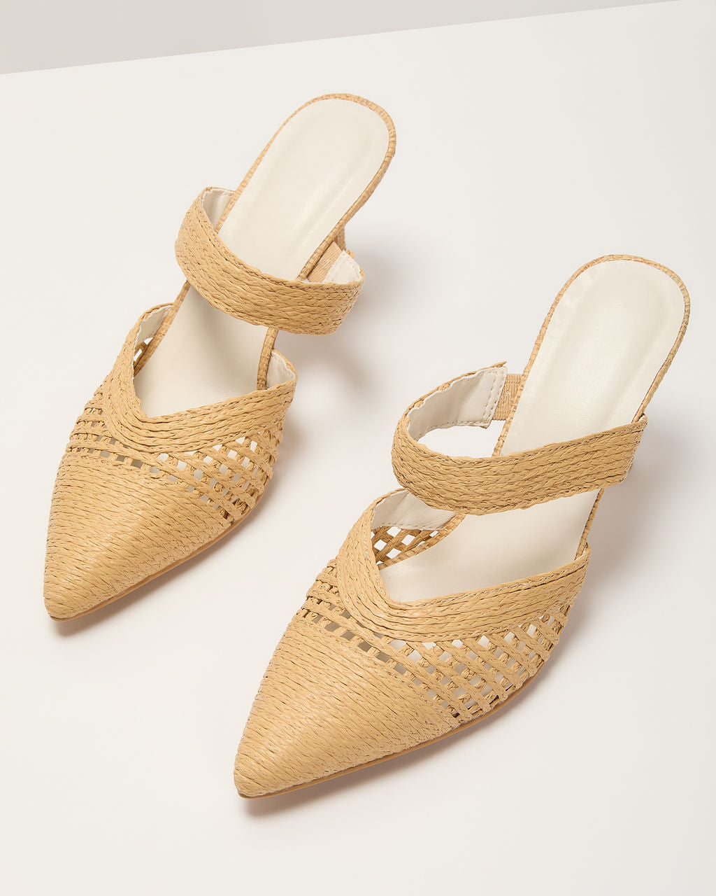 Freshly Picked Raffia Pointed Toe Mule-Vogue Logic
