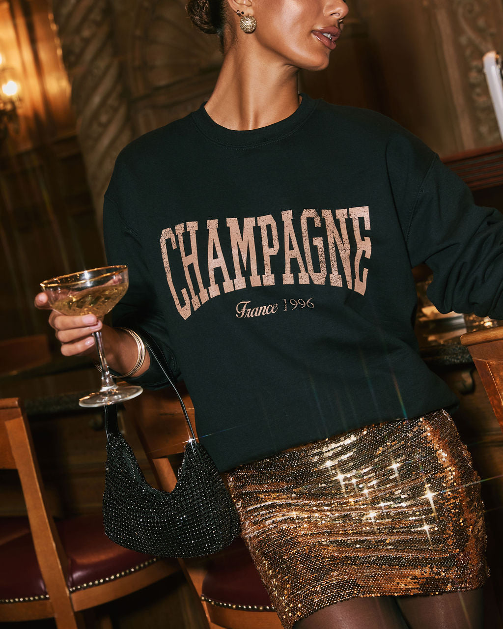 Champagne France 1996 Graphic Sweatshirt-Vogue Logic