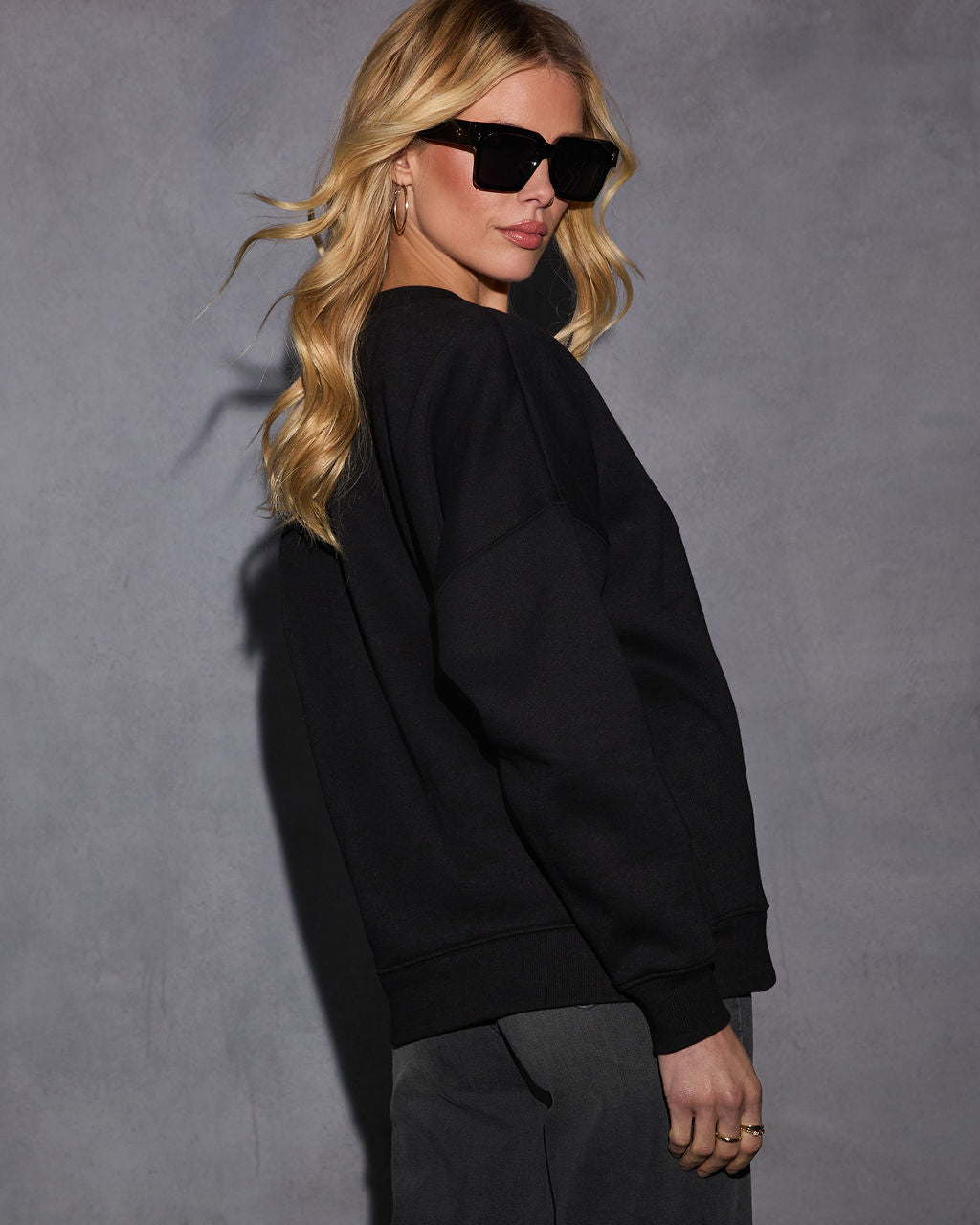 Woah Pocketed Cotton Blend Mock Neck Sweatshirt-Vogue Logic