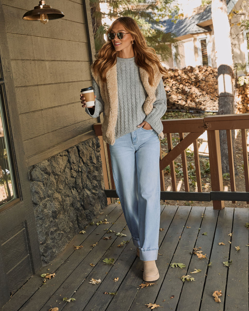 Gather Together Shearling Vest-Vogue Logic