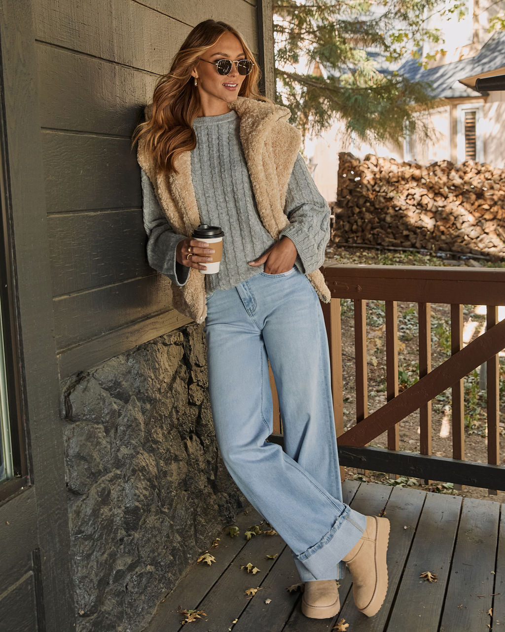 Gather Together Shearling Vest-Vogue Logic