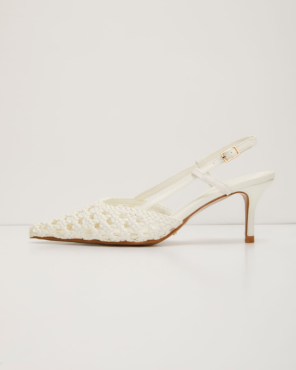 Mira Woven Pointed Toe Slingback Pumps-Vogue Logic