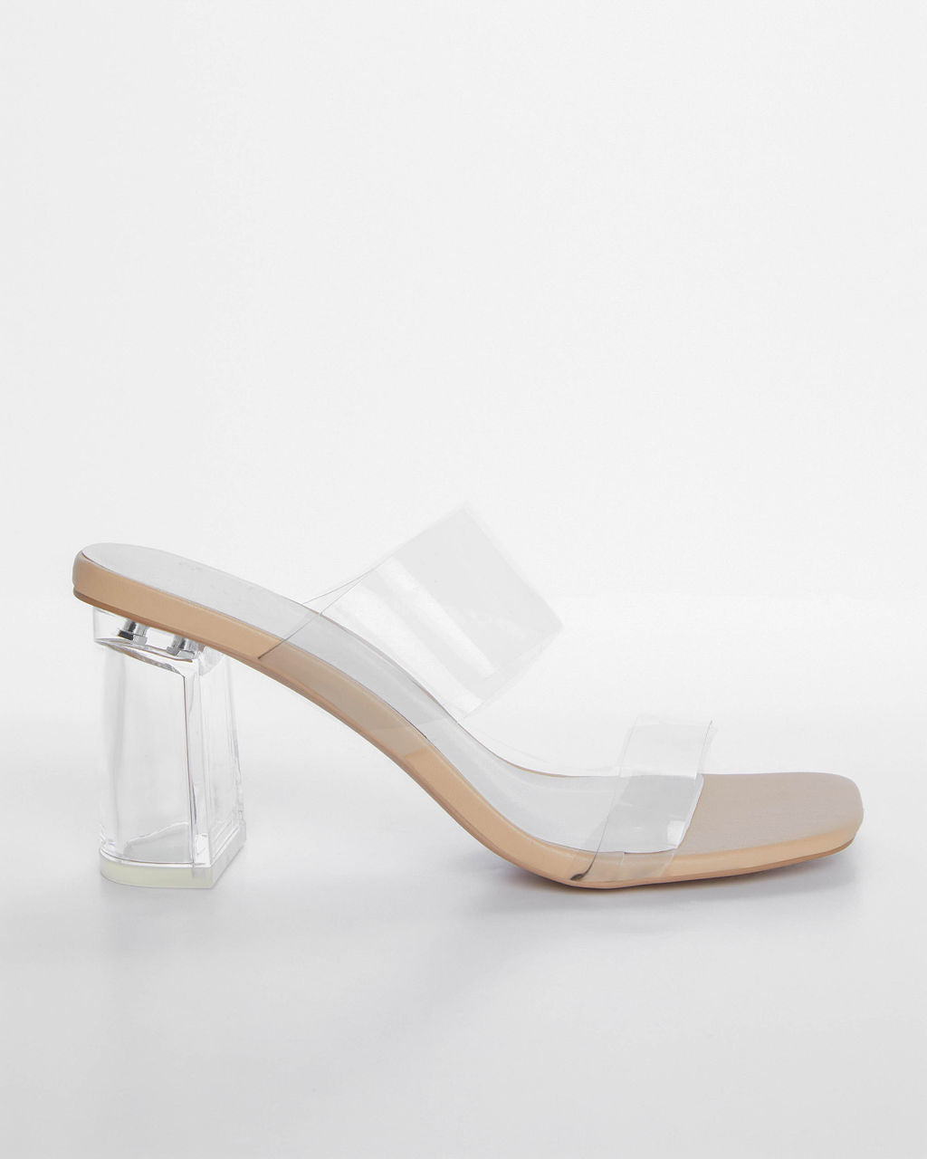 Jodi Clear Block Heel Mules-Vogue Logic